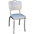 Richardson Seating Corp Richardson Seating Corp 4161CIG 4161 Handle Back Diner Chair -Cracked Ice Grey- with 1 in. Pulled Seat  - Chrome 4161CIG